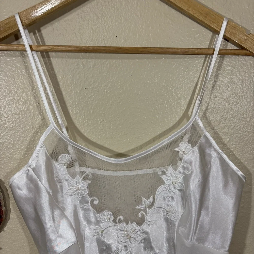 Seductive Wear by Cinema Exoile White Mesh Satin Nightie Bridal Set Size S